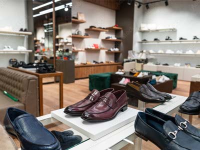 interior design for a shoe shop